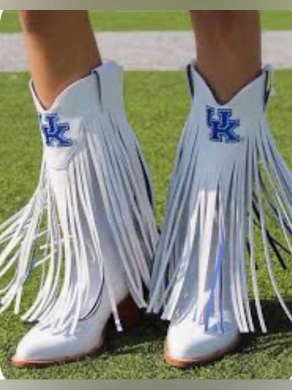 NWOB Vaccari Women's/7 Kacey NCAA Athletic Fringe Cowboy Boot Kentucky Wildcats
